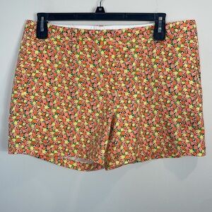 Land’s End citrus fruit pattern chino shorts women size 14